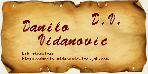 Danilo Vidanović vizit kartica
